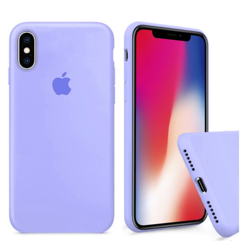 Чохол Silicone Case Full Cover iPhone X/Xs Lilac Cream